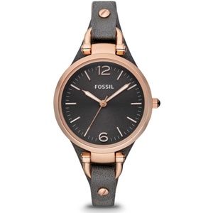 Fossil Georgia Smoke Leather Watch